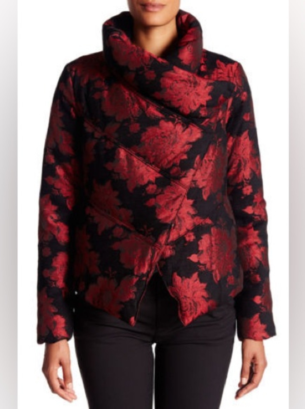 Alice + Olivia Floral Print Down Jacket Coat